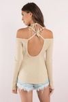 Cross My Mind Cross Halter Top - Toast