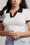 Calypso Crop Top - White & Black