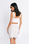 Lace and Grace Bodycon Mini Skirt - White