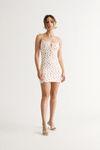 Seasons In Love Floral Ruched Bust Mini Dress - White Orange