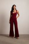 Yessenia Cross Back Jumpsuit - Wine