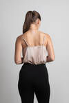 Fortune Cowl Neck Bodysuit - Beige