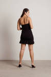 Grad Day Square Neck Cami Mini Dress - Black