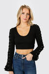 Knot Sorry Crop Top - Black
