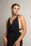 Think It Through Multiway High Slit Maxi Dress - Black