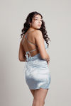 Soft Touch Cross Back A-line Mini Dress - Blue