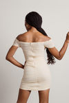 Foreshadow Ruched Bustier Mini Dress - Cream