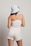 Troublemaker Smocked Romper - Cream