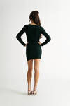 Catalina Ribbed Sweater Mini Dress - Hunter Green