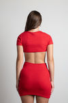 Say It Again Cutout Bodycon Mini Dress - Ketchup Red