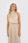 Milana Turtleneck Halter Maxi Dress - Khaki