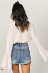 With A Flare Surplice Blouse - Light Blush