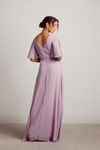 Come Closer To Me Butterfly Sleeve High Slit Maxi Dress - Mauve