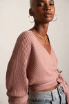 Relax Sweetie Wrap Tie Sweater - Mauve