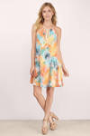 Somedays Lovin Rahpi Front Tie Palm Print Mini Dress - Multi