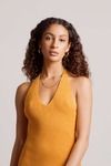 Aylah Halter Ribbed Knit Bodycon Mini Dress - Orange