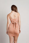 Ruthless Cutout Ruched Mini Dress - Peach Bronze