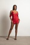 Genesis Plunging Romper - Red