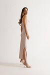 Theodora Satin Cowl Neck Midi Dress - Rose