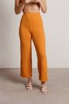 See You Around Ribbed Halter Crop Top Pants Set - Rust Orange