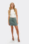 Audrie Corduroy Mini Skirt - Sage