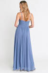 All About Tonight Surplice Empire Maxi Dress - Slate 