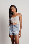 Mina Crop Top and Cardigan Set - Taupe