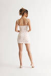 Seasons In Love Floral Ruched Bust Mini Dress - White Orange