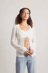 Take Me Out Open Front Blouse - White