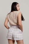 Marny Paperbag Shorts - White Taupe