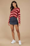 Caroline Striped Sweater - Wine
