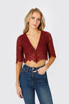 Yvonne Crop Top - Wine