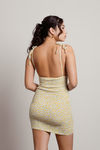 Love Interest Floral Bodycon Mini Dress - Yellow