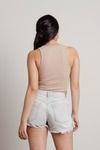 High Sides Ribbed Bodysuit - Beige