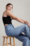 High Sides Ribbed Bodysuit - Black