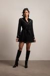 Patty Button Up Skater Mini Dress - Black