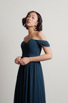 Adrienne Off The Shoulder Sweetheart Maxi Dress - Emerald