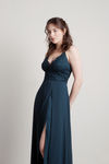 Unforgettable Lace High Slit Maxi Dress - Emerald