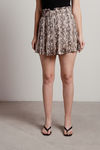 Make Plans Snake Print Mini Skirt - Taupe Multi