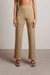 The Hit Me Up Ribbed Halter Crop Top Pants Set - Yellow